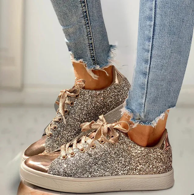 Scarpe da ginnastica casual da donna traspiranti con lacci e brillan RuthElena